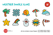 Weather Doodle Icons Set