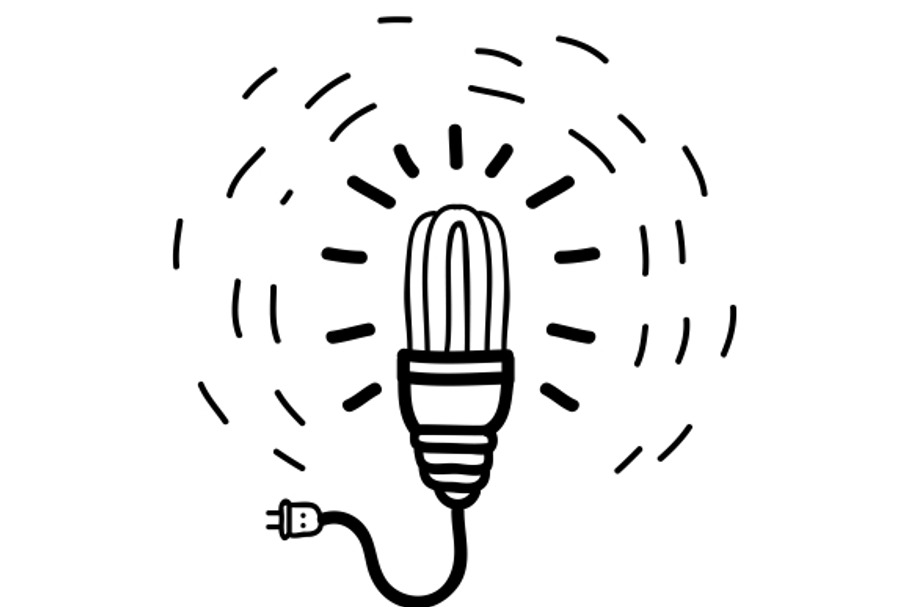 Hand drawn light bulb icons