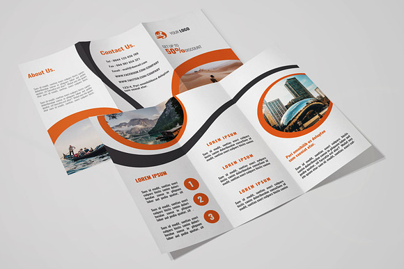 Travel Trifold Brochure in Brochure Templates - product preview 1
