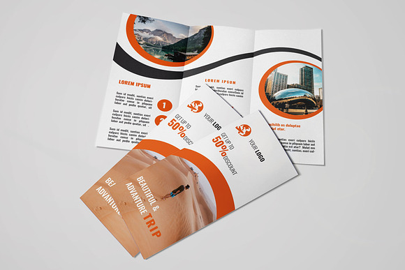 Travel Trifold Brochure in Brochure Templates - product preview 2