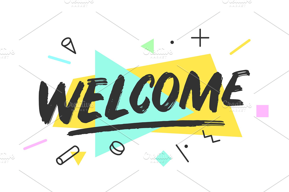 Welcome. Banner, speech bubble in Illustrations - product preview 8
