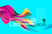 Modern colorful flow design element