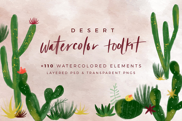 Desert Watercolor Toolkit in Illustrations - product preview 1