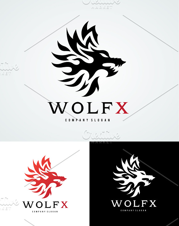 Wolf X Logo  in Logo Templates - product preview 1