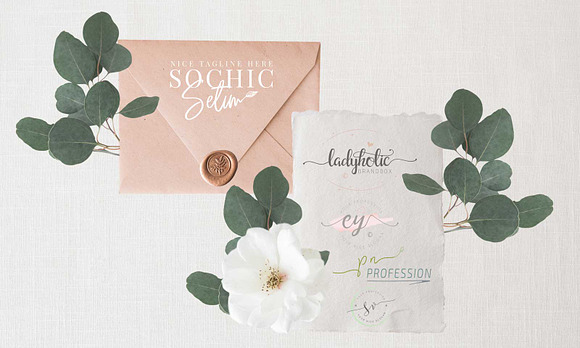 Ladyholic Premade Logo Branding Pack in Logo Templates - product preview 2