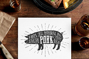 Vintage premium pork label