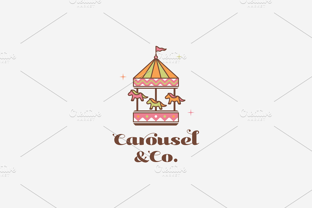 Kids Logo, Carousel Child Icon. in Logo Templates - product preview 8
