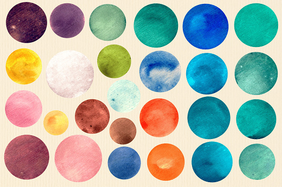 Watercolor circle texture 135 pack in Textures - product preview 1