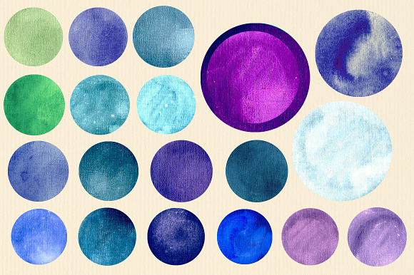 Watercolor circle texture 135 pack in Textures - product preview 2