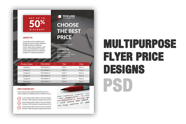 Multipurpose Flyer Price Design
