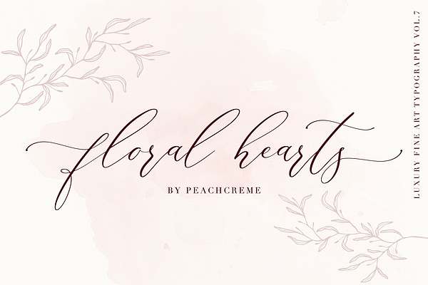 Floral Hearts-Luxury Script Font