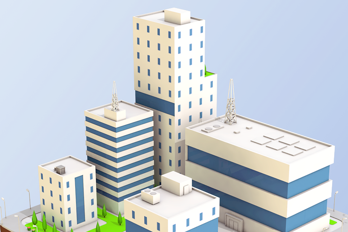 Low Poly City Block Factory Building in Architecture - product preview 8