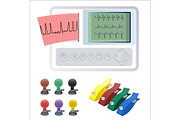 Electrocardiography ECG or EKG machine recording electrical activity of heart