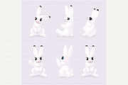 vector white polar hare, rabbit