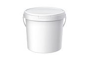 White plastic bucket with White lid