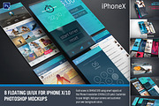 iPhoneX Floating UI Mockups