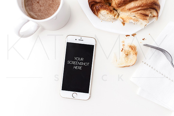 White Smart Phone Stock Photo Bundle in Mockup Templates - product preview 2