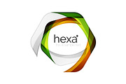 Clean professional business hexagon emblem