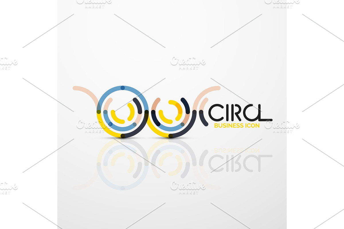 Abstract swirl lines symbol, circle logo icon in Illustrations - product preview 8