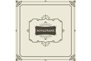 Invitation frame. Vintage ornament greeting card vector template. Retro wedding invitations, advertising or other design and place for text. Flourishes frame