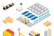 Warehouse Isometric Icon Set