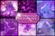 12 Polygonal Backgrounds in Vector