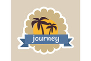 Journey Cute Colorful Poster Vector Illustration