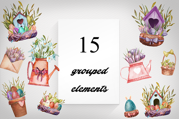 Spring items for decor in Illustrations - product preview 1