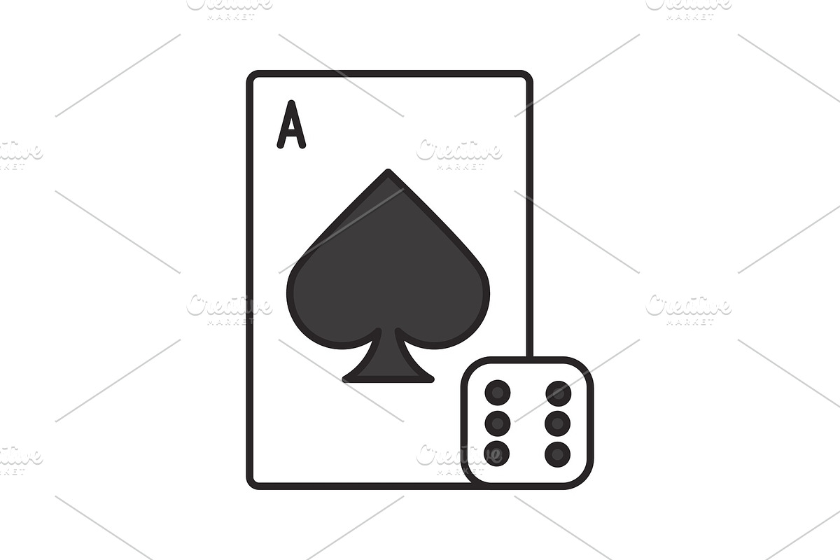 Dice and playing card color icon in Graphics - product preview 8
