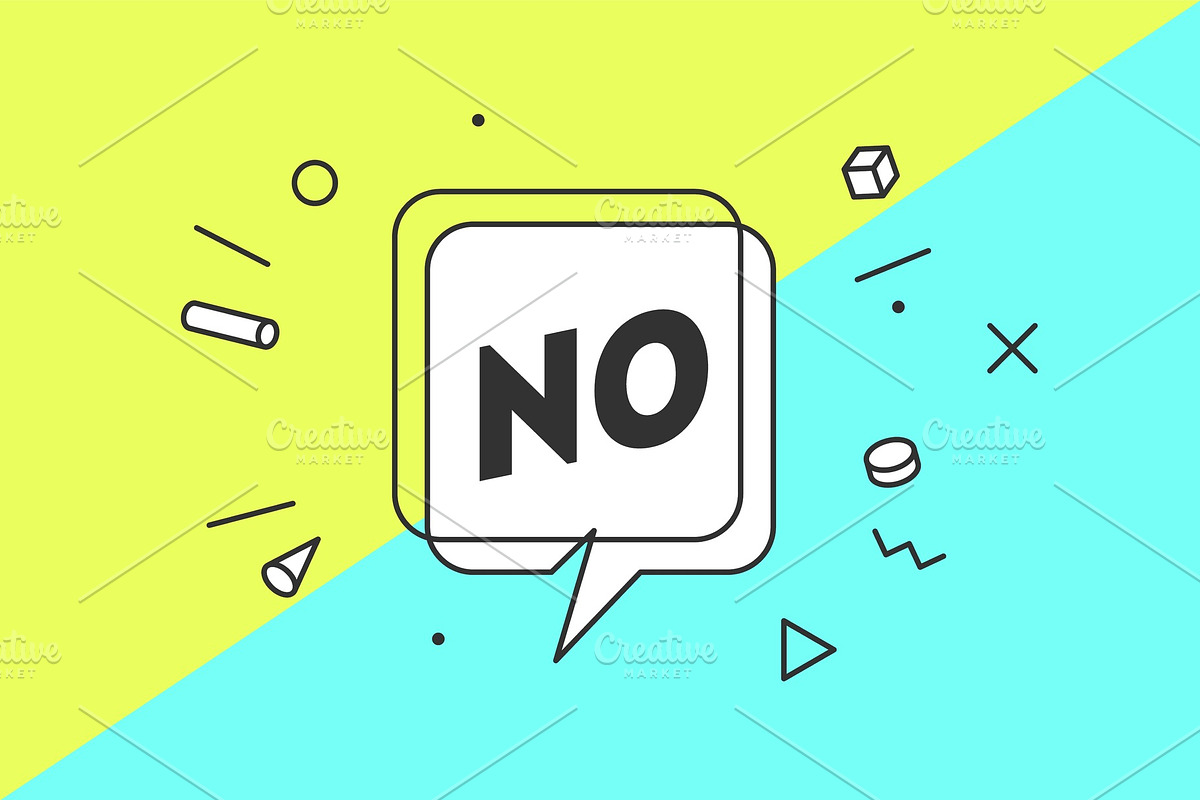 No. Banner, speech bubble in Illustrations - product preview 8