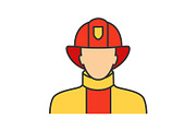 Firefighter color icon