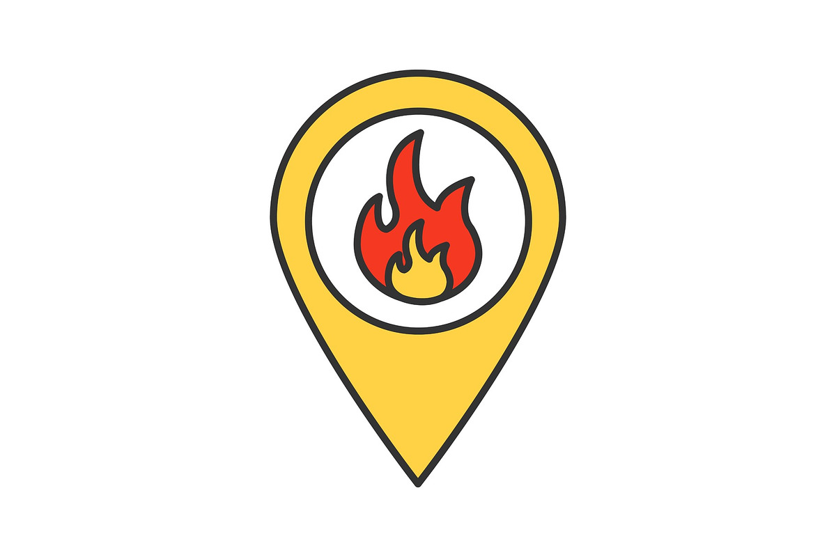Fire location color icon in Graphics - product preview 8