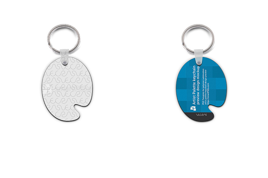 Keyring Artist Palette Mockup  in Mockup Templates - product preview 8