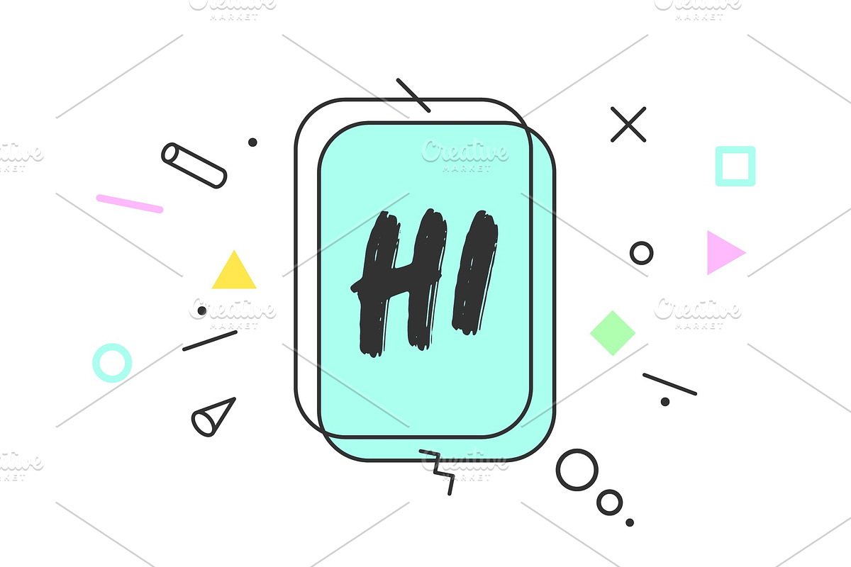 Hello. Banner, speech bubble in Illustrations - product preview 8