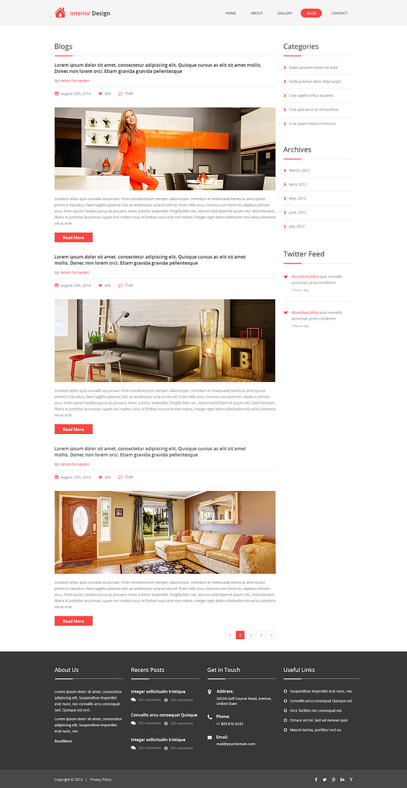 Interior Design PSD Website Template in Website Templates - product preview 5