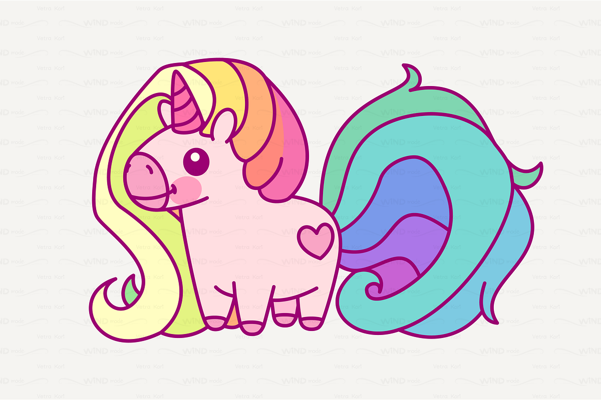 vector Cute rainbow unicorn in Patterns - product preview 8