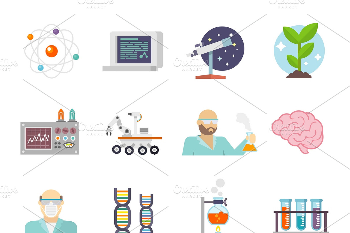 Science and research icon set in Graphics - product preview 8