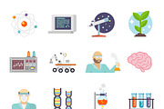 Science and research icon set
