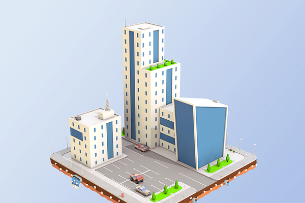 Low Poly City Buildings 