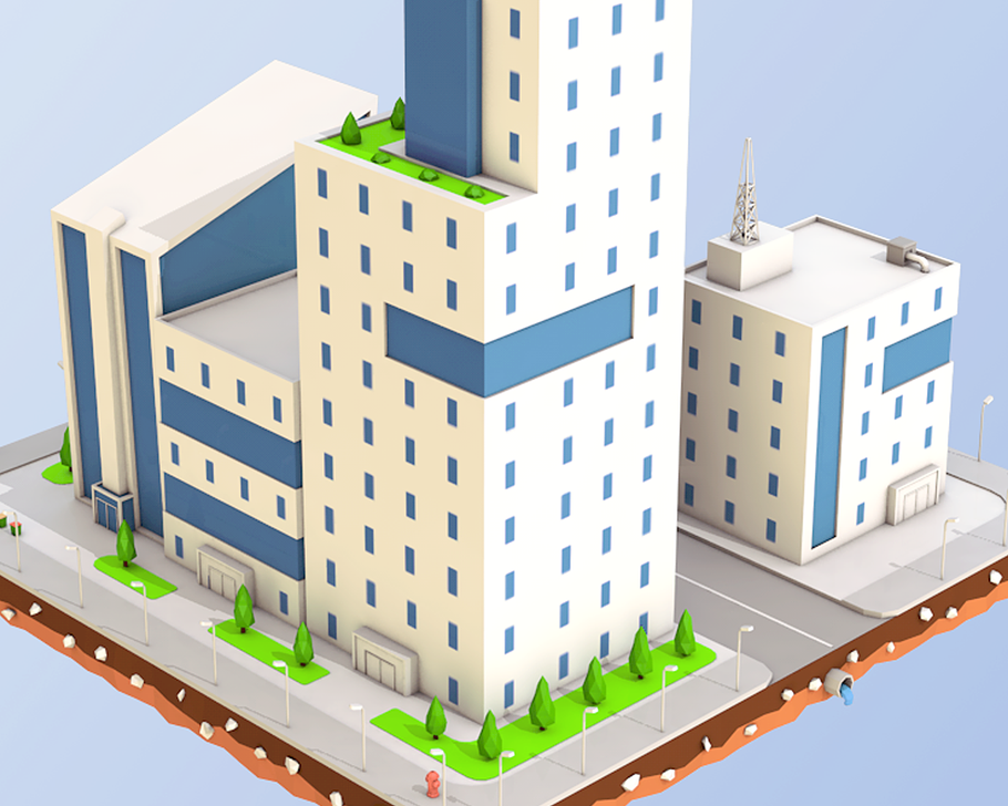 Low Poly City Buildings  in Architecture - product preview 3