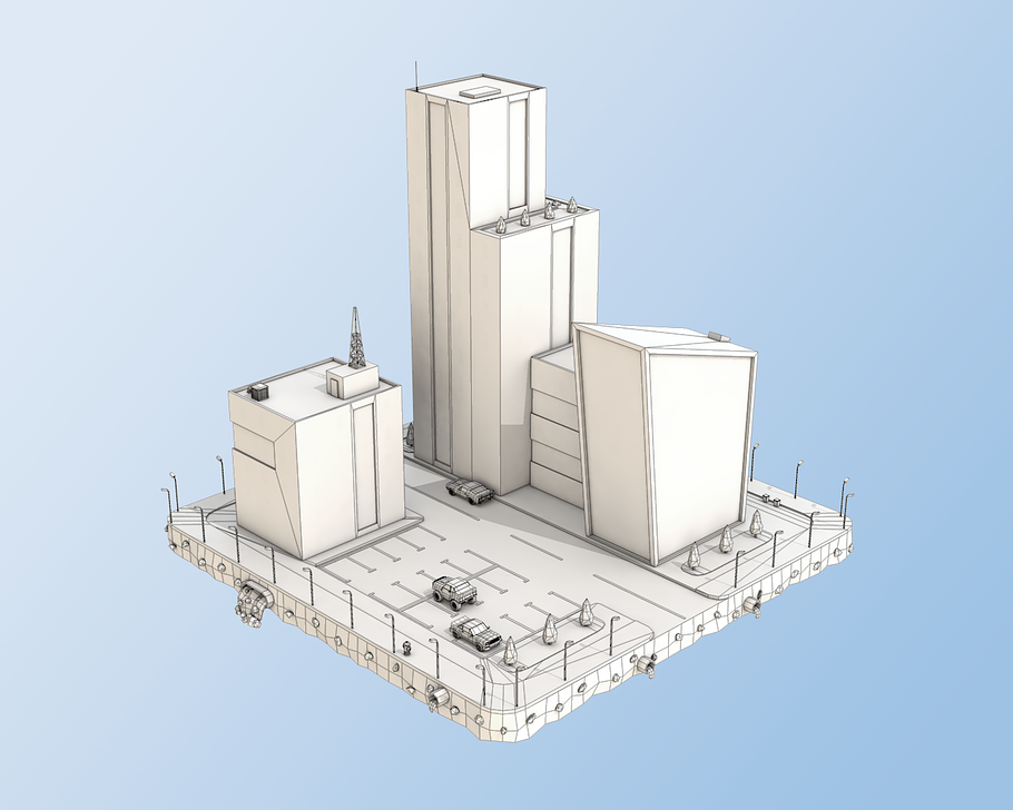 Low Poly City Buildings  in Architecture - product preview 4