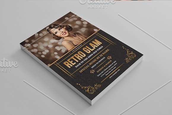 Retro Glam Party Flyer V773 in Flyer Templates - product preview 1