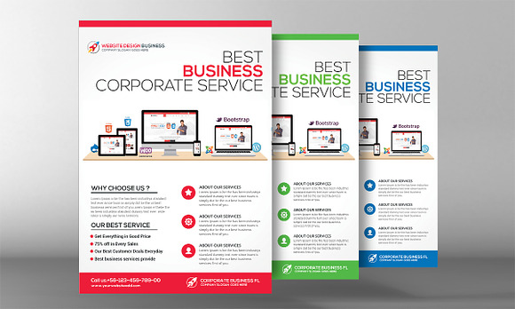 Computer Consulting Flyer Template in Flyer Templates - product preview 1
