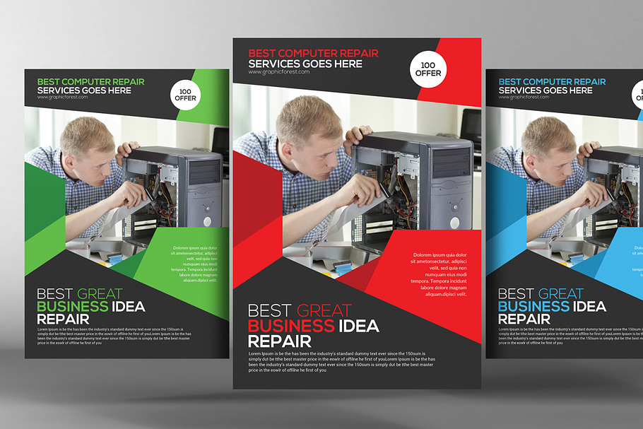 Computer & Mobile Repair Flyer in Flyer Templates - product preview 8