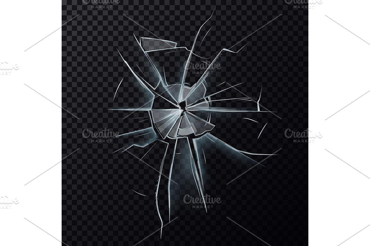 Broken glassware window or damaged screen in Illustrations - product preview 8