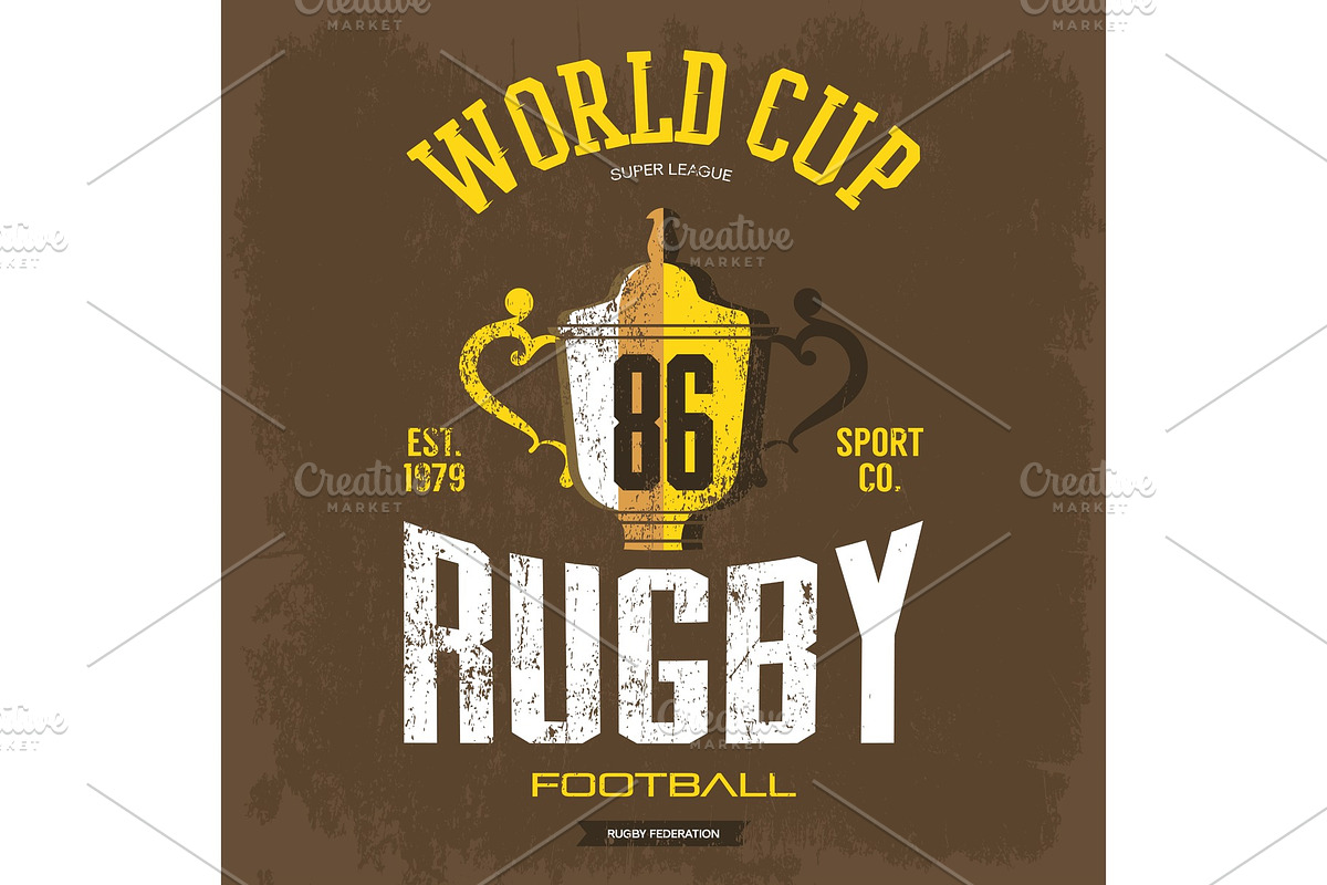 Goblet or trophy cup for american football, rugby in Illustrations - product preview 8