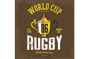 Goblet or trophy cup for american football, rugby