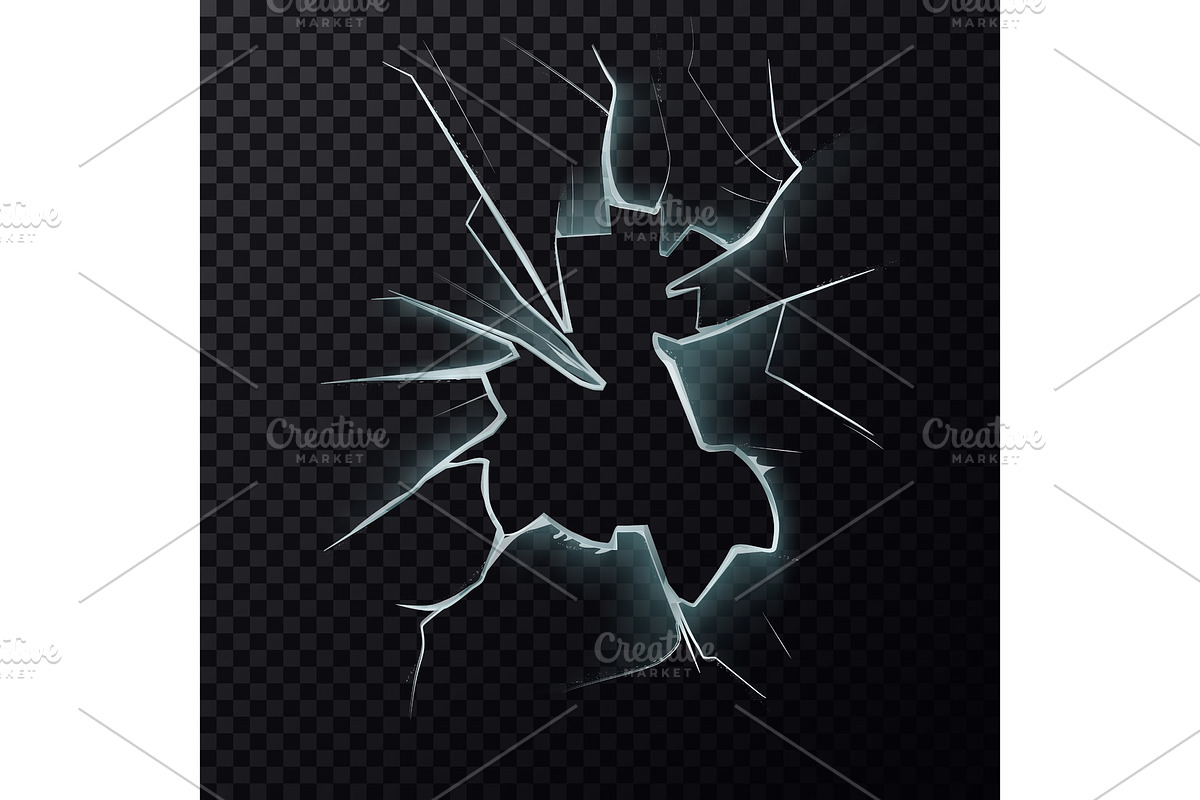 Cracks on broken window with cracks in Illustrations - product preview 8