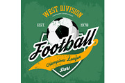 Ball for soccer or football game badge.