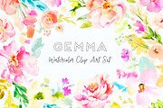 Gemma Watercolor Clip Art Set